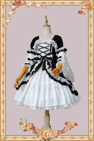 Infanta~Vintage Doll Patchwork Sleeve Lolita OP