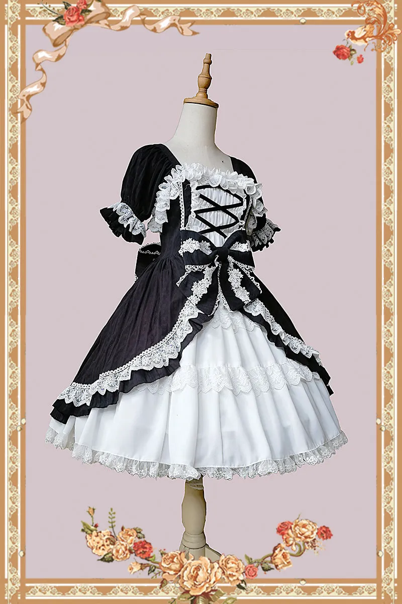 Infanta~Vintage Doll Patchwork Sleeve Lolita OP