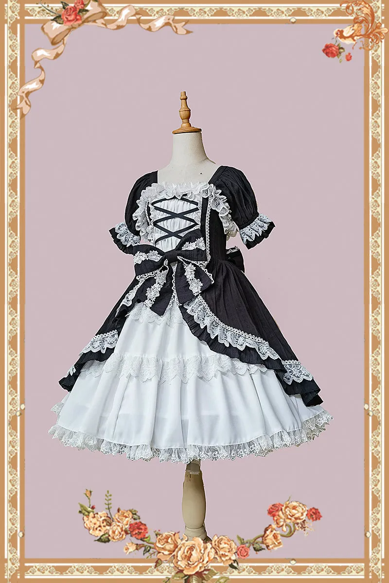 Infanta~Vintage Doll Patchwork Sleeve Lolita OP