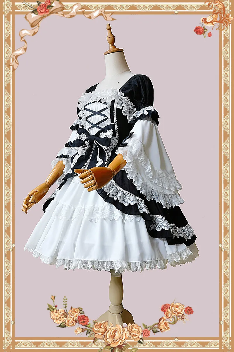 Infanta~Vintage Doll Patchwork Sleeve Lolita OP