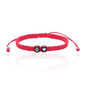 Initial Bracelets for Women Men Initial Bracelet A-Z Charm Handmade Bracelets Rope Braided Letter Bracelet for Teen Girls Adjustable Jewelry for Girls Mom (D)
