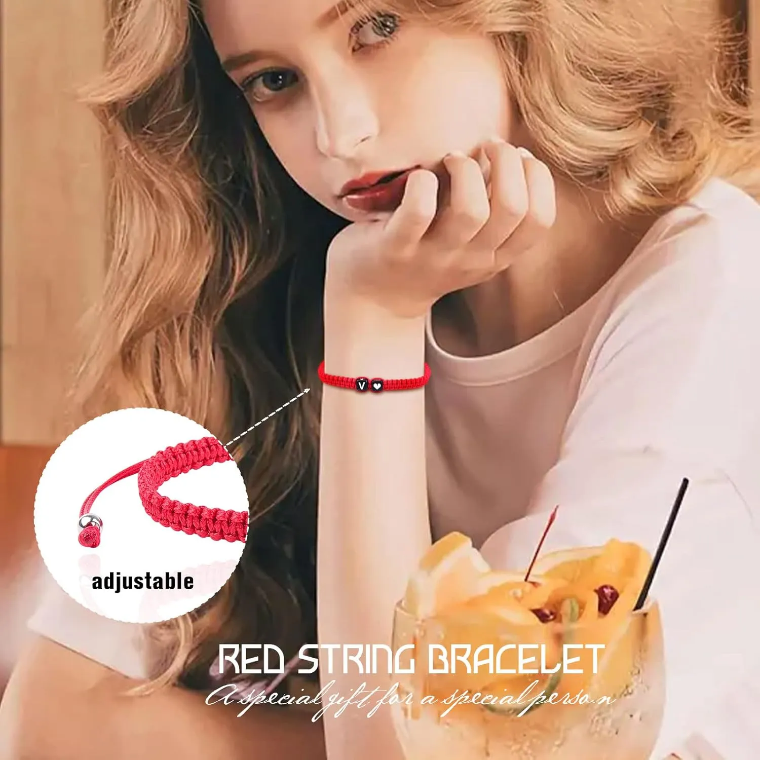 Initial Bracelets for Women Men Initial Bracelet A-Z Charm Handmade Bracelets Rope Braided Letter Bracelet for Teen Girls Adjustable Jewelry for Girls Mom (D)