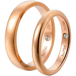 Inner Diamond Matching Couple Wedding Rings