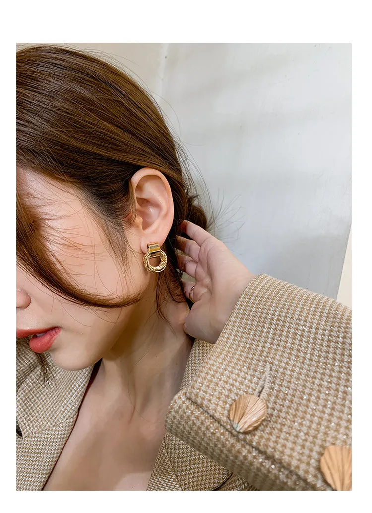 Internet Celebrity Temperamental Euro-American Jewelry Geometry Circle Earrings