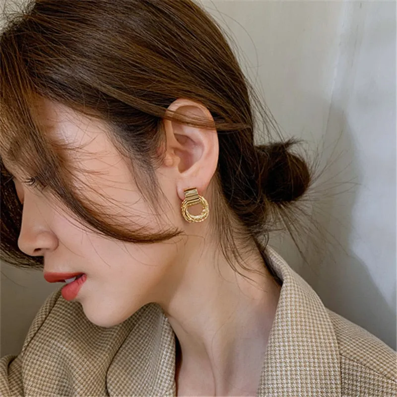 Internet Celebrity Temperamental Euro-American Jewelry Geometry Circle Earrings