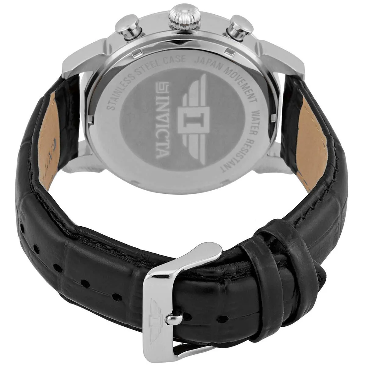 Invicta Men's Chronograph Watch - I by Invicta Black Dial Leather Strap | IBI29866