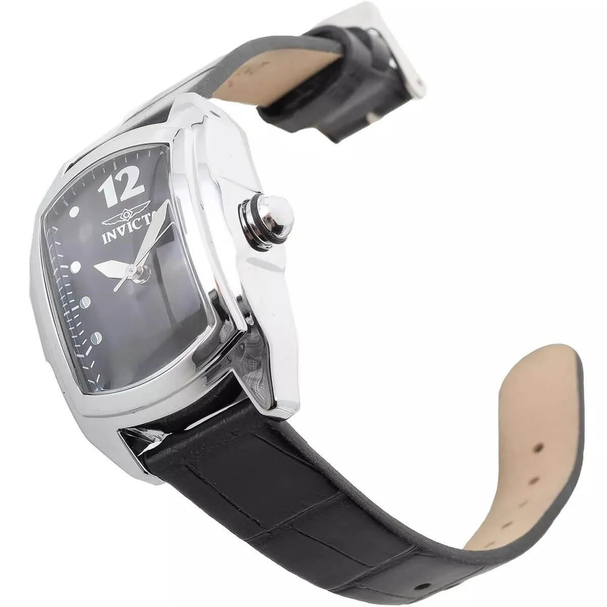 Invicta Women's Watch - Lupah Japanese Quartz Black Dial Leather SS Case Strap | 35345
