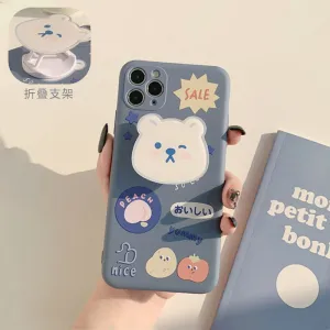 iPhone case with cute bear holder