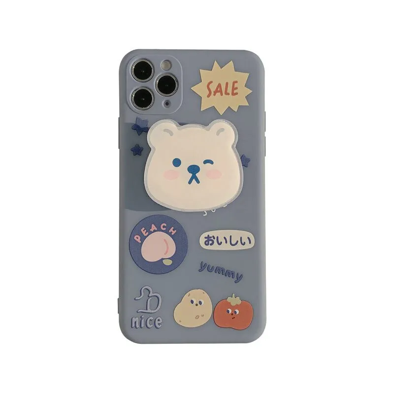 iPhone case with cute bear holder