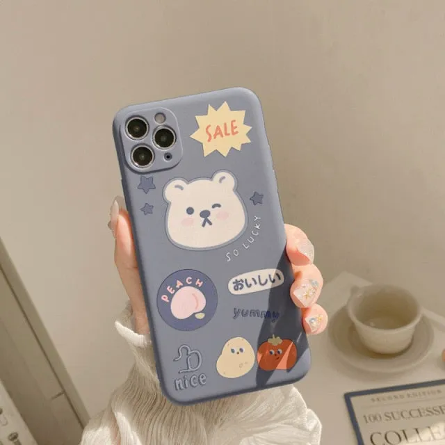 iPhone case with cute bear holder