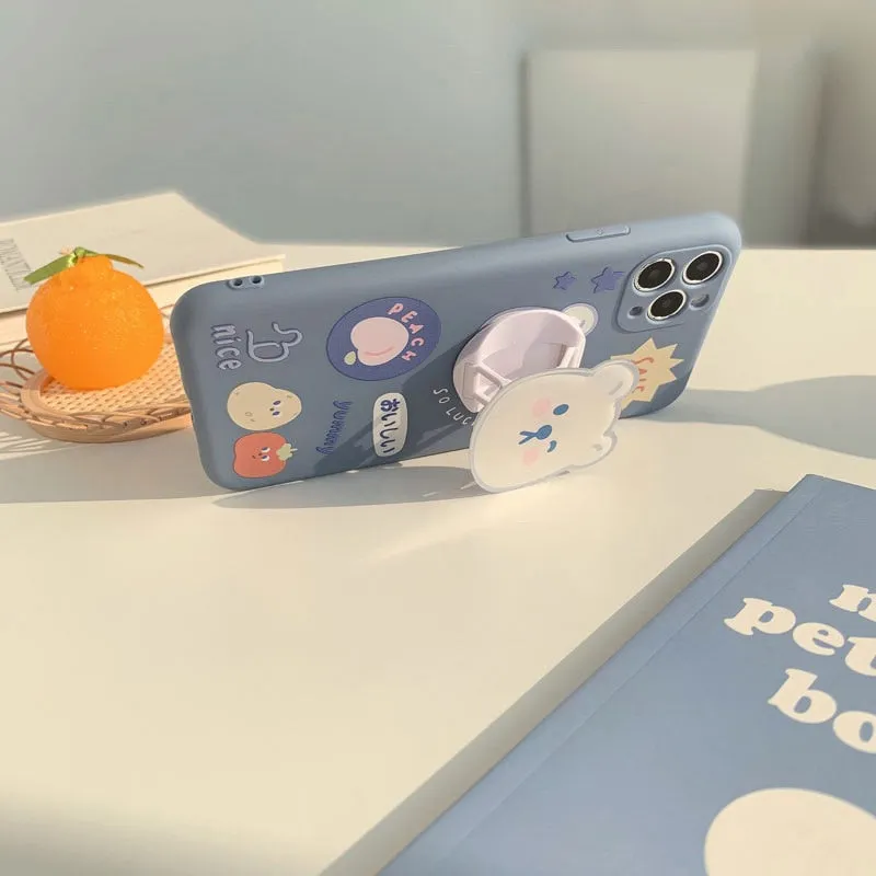 iPhone case with cute bear holder