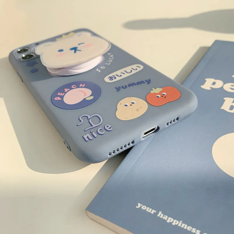 iPhone case with cute bear holder