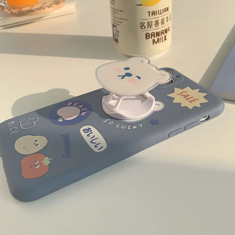 iPhone case with cute bear holder