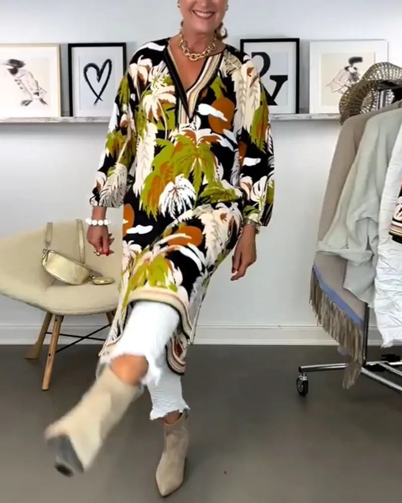 Ivyshape | All-Match Coconut Print Dress for Women