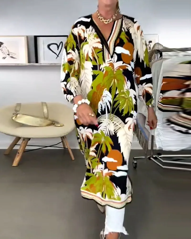 Ivyshape | All-Match Coconut Print Dress for Women