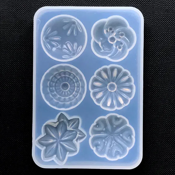 Japanese Confection Silicone Mold (6 Cavity) | Wagashi Mold | Fake Sweet Making | Faux Food DIY | Resin Craft Supplies (25mm)