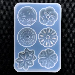 Japanese Confection Silicone Mold (6 Cavity) | Wagashi Mold | Fake Sweet Making | Faux Food DIY | Resin Craft Supplies (25mm)