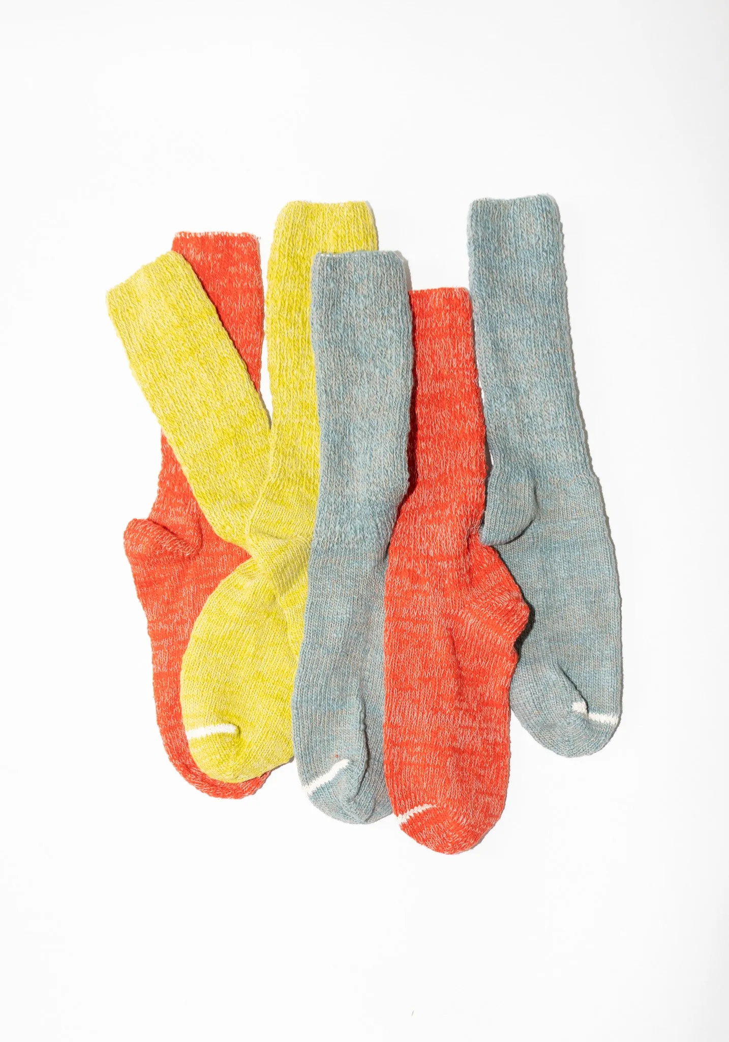 Japanese Garabou Slipper Socks in Orange Red