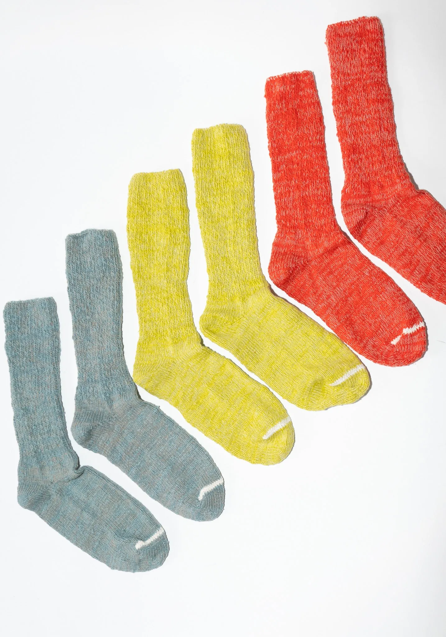 Japanese Garabou Slipper Socks in Orange Red