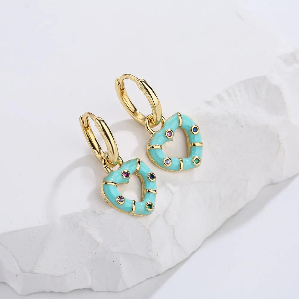 Japanese / Korean Geometric Copper Electroplating Earrings