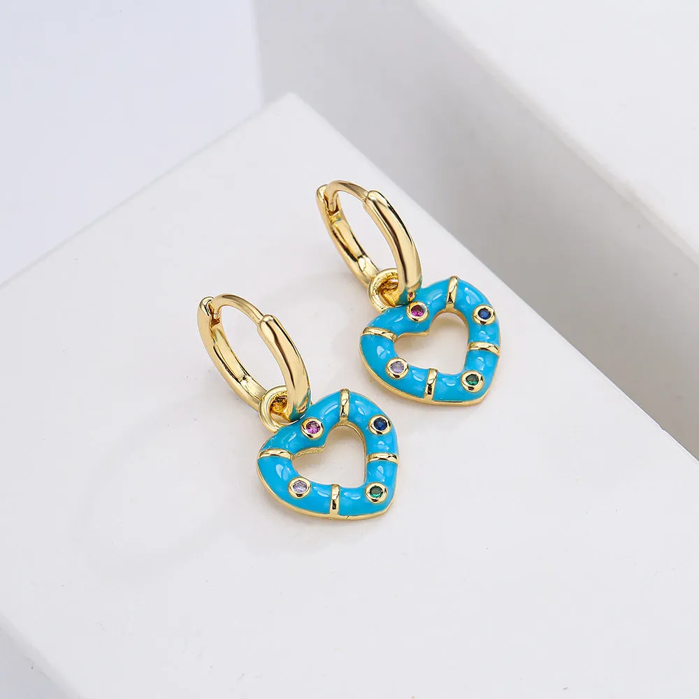 Japanese / Korean Geometric Copper Electroplating Earrings