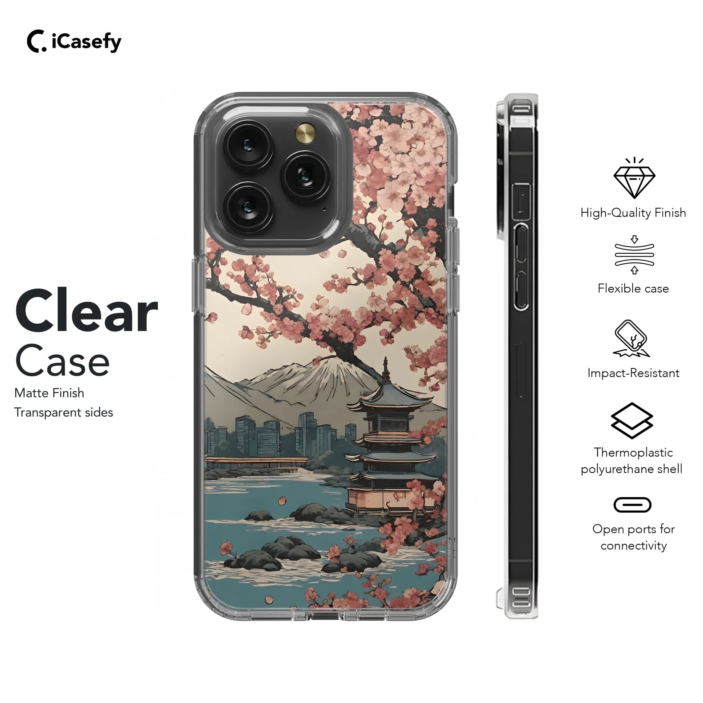 Japanese Landscape Cherry Blossom Sakura Phone Case iPhone Samsung Cover Pixel 1898