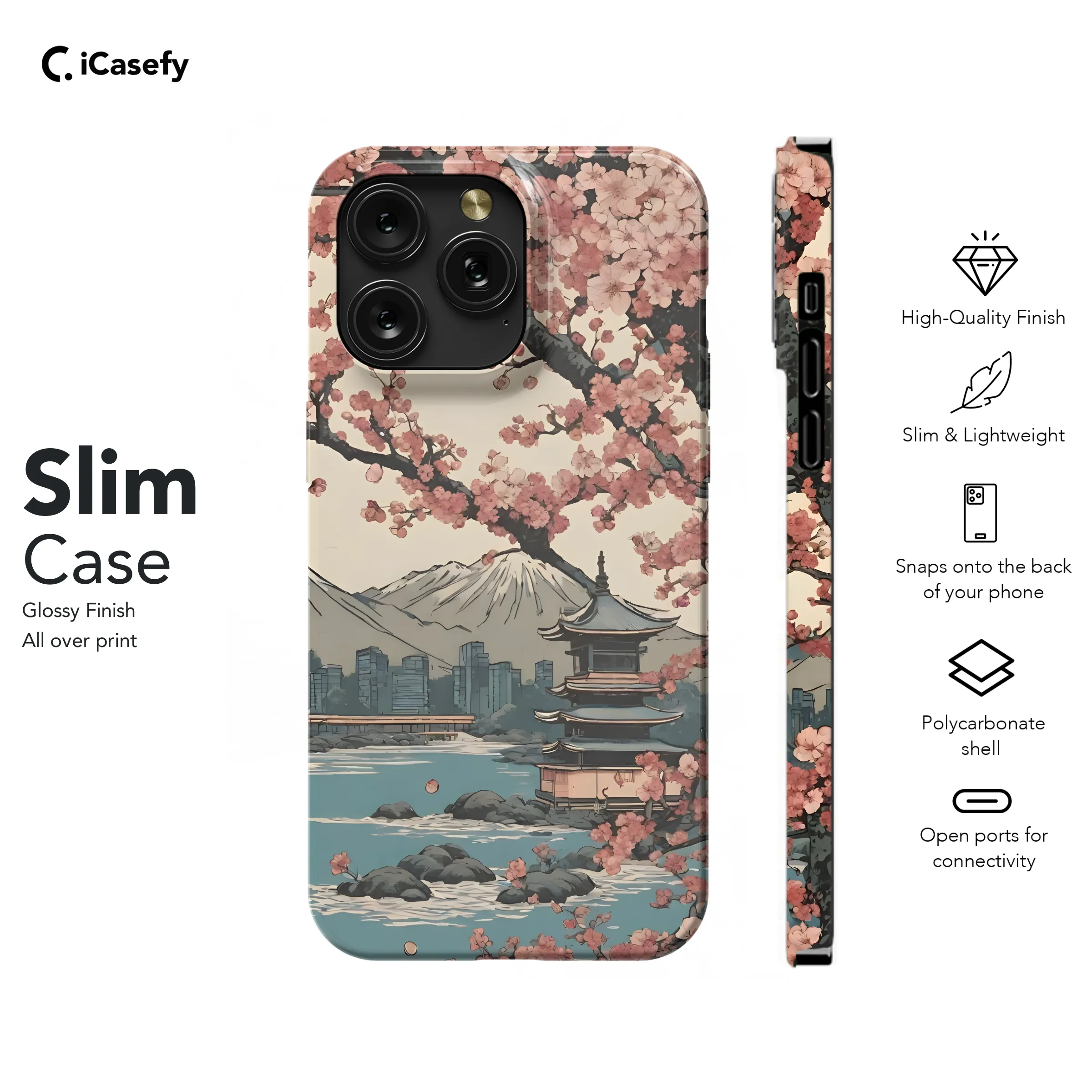 Japanese Landscape Cherry Blossom Sakura Phone Case iPhone Samsung Cover Pixel 1898