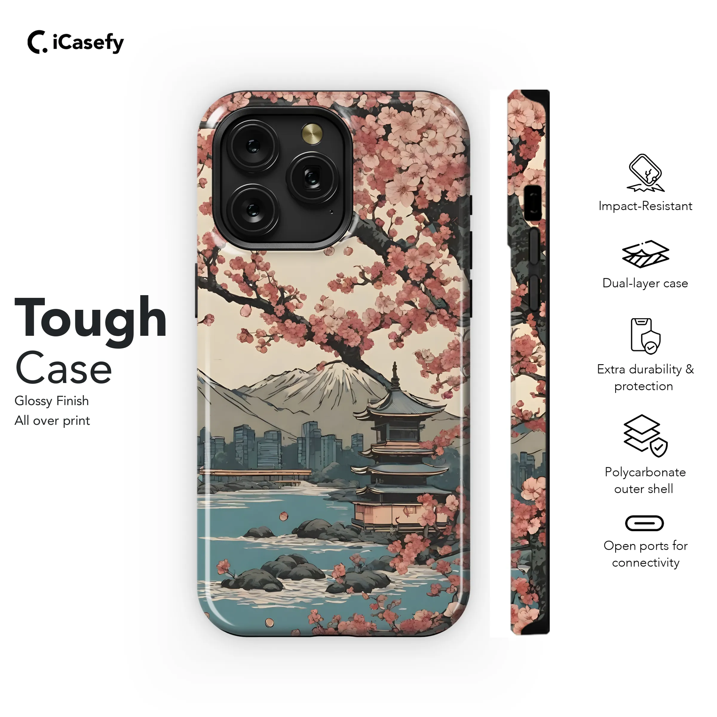 Japanese Landscape Cherry Blossom Sakura Phone Case iPhone Samsung Cover Pixel 1898