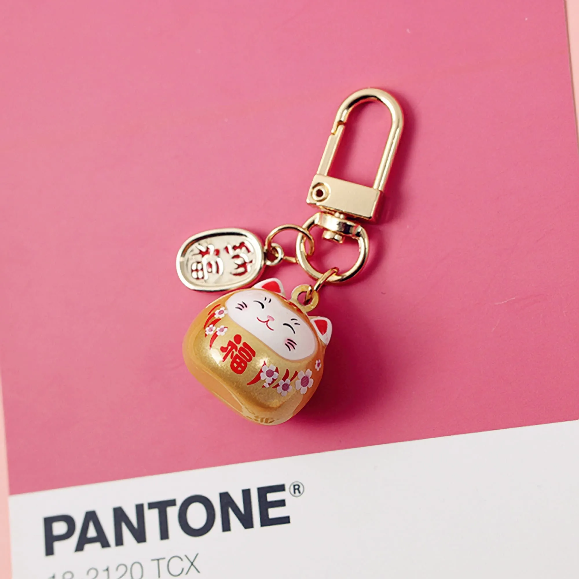 JAPANESE OMAMORI WHITE Cat Kitty Planner Charm Good Luck Bell Good Luck Charm Water Tone Bell | 2 X .080 Inches
