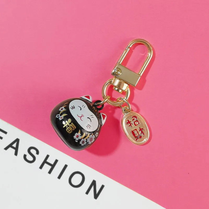 JAPANESE OMAMORI WHITE Cat Kitty Planner Charm Good Luck Bell Good Luck Charm Water Tone Bell | 2 X .080 Inches