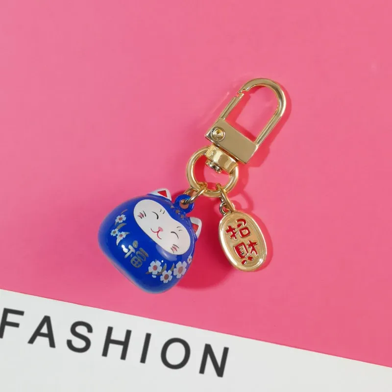JAPANESE OMAMORI WHITE Cat Kitty Planner Charm Good Luck Bell Good Luck Charm Water Tone Bell | 2 X .080 Inches