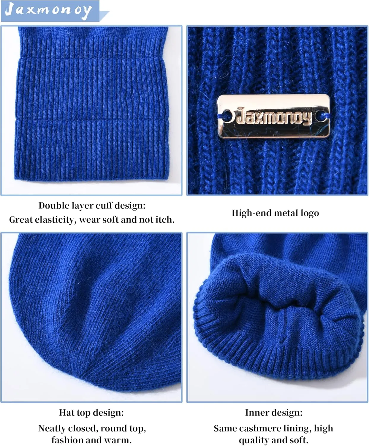 jaxmonoy Slouchy Beanies for Women Winter Lightweight Ladies Knit Hat Cuffed Soft Warm Slouch Beanie Cap - Brown