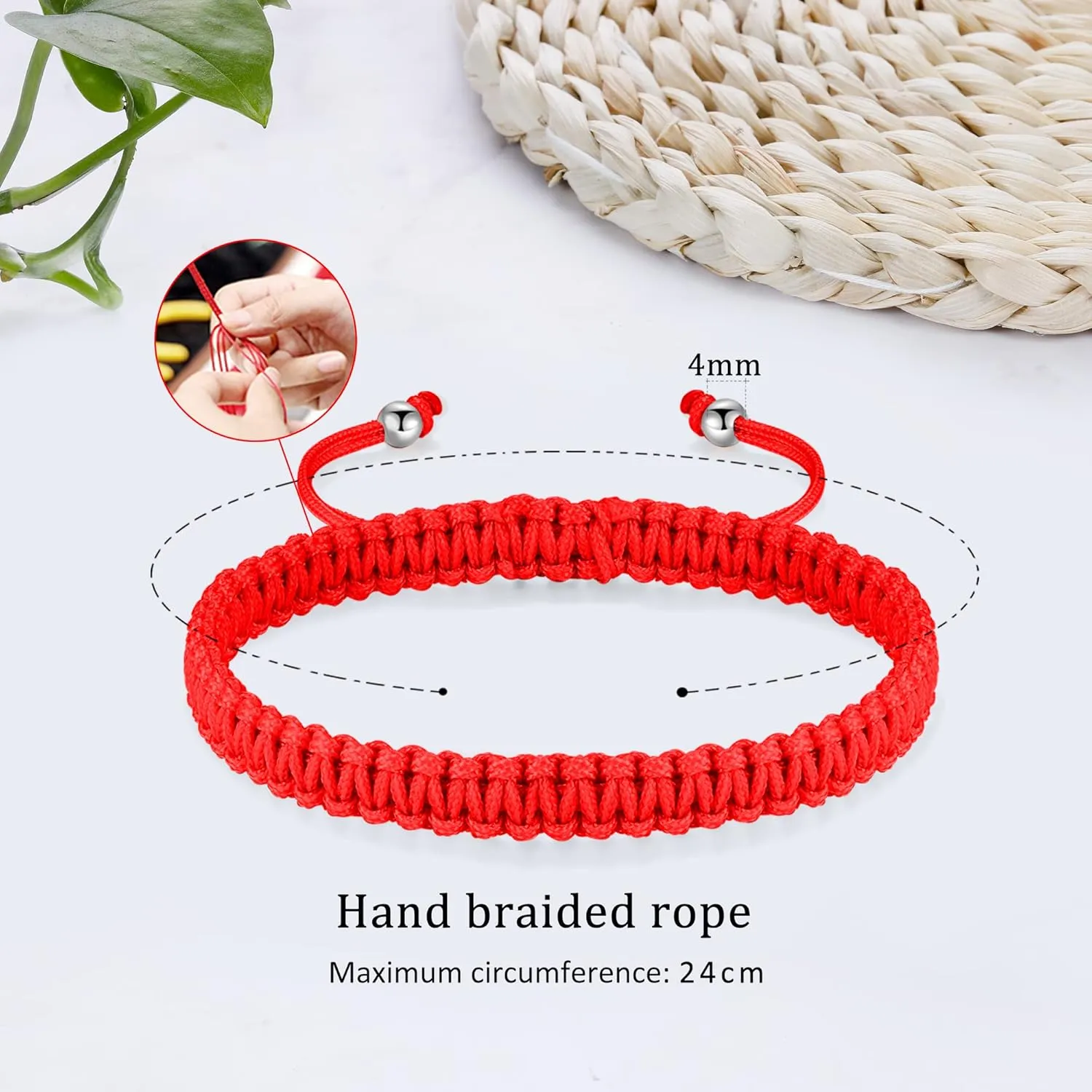 JENDEAR SHINE Braided Rope Bracelet Ladies Men, Birthday Friendship Couple Gifts Handmade Jewelry