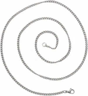 Jewelry 24 Inch Titanium Steel Wheat Silver Chain Necklaces Men Titanium Steel Chain Side Chain Thin Twisted Chain