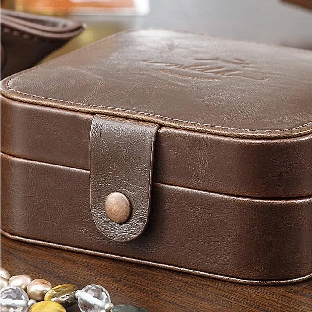 Jewelry Case Jewelry Boxes Travel Jewelry Box With Mirror Small Portable Jewelry Storage Case Brown Retro Jewelry Case For Rings Bracelets Earrings. Jewelry Organizer