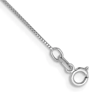 JewelryWeb 14k Gold Wg .5mm Box With Spring-Ring Clasp Chain Anklet 10 Inch-Anklet for Women and Men
