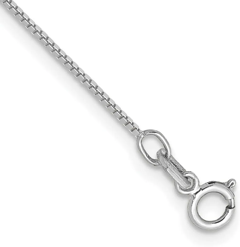 JewelryWeb 14k Gold Wg .7mm Box With Spring-Ring Clasp Chain Anklet 10 Inch-Anklet for Women and Men