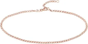 JewelryWeb 14k Rose Gold 2.2mm Flat Mariner Link Adjustable Anklet 10 Inch-Anklet for Women