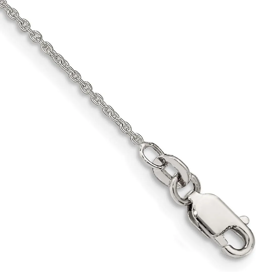 JewelryWeb 925 Sterling Silver 1mm Cable Chain Bracelet Anklet 9 Inch-Anklet for Women and Men