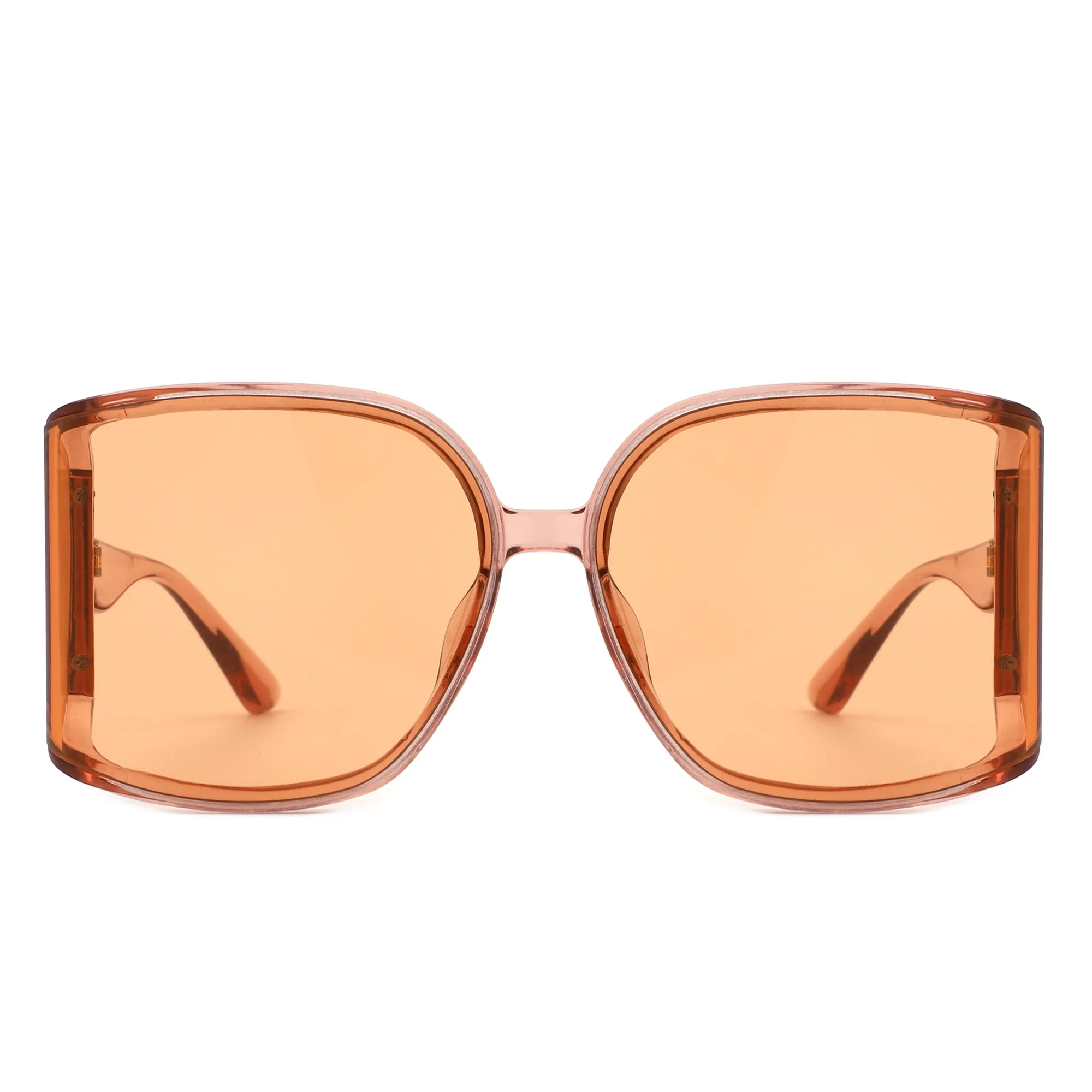 Jolt - Oversized Butterfly Square Curved Lens Sunglasses