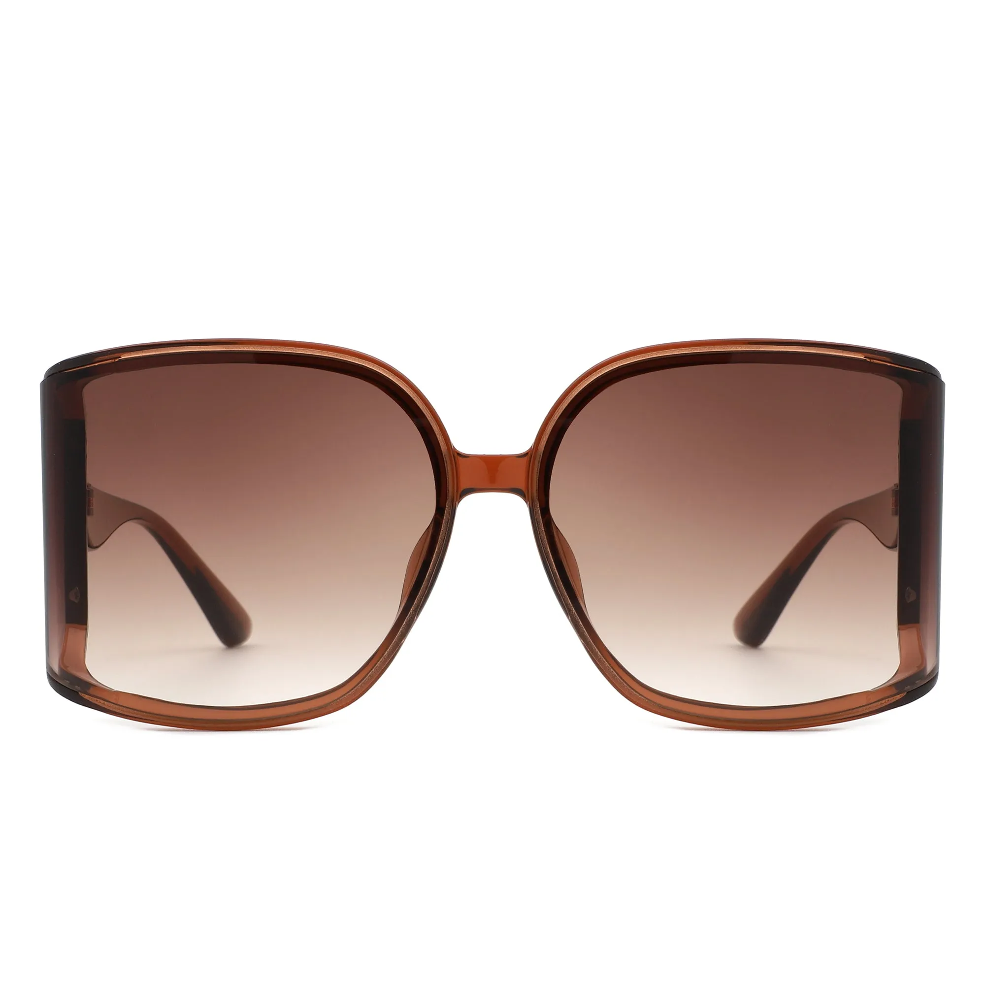 Jolt - Oversized Butterfly Square Curved Lens Sunglasses
