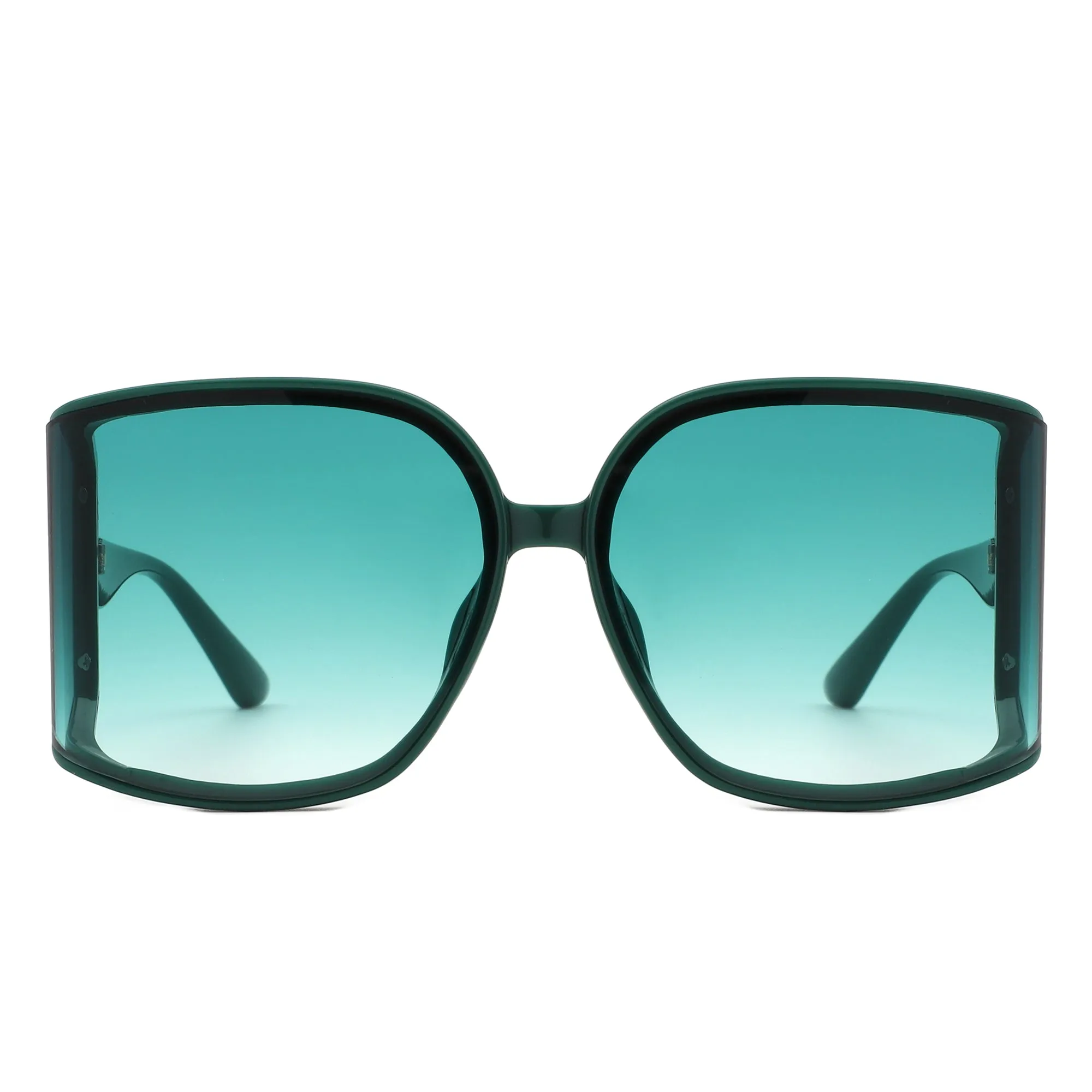 Jolt - Oversized Butterfly Square Curved Lens Sunglasses