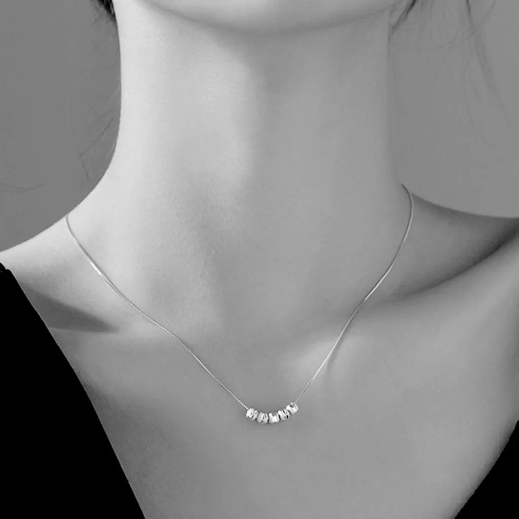 Jude Jewelers Stainless Steel Five Beads Statement Collar Necklace