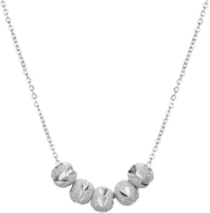 Jude Jewelers Stainless Steel Five Beads Statement Collar Necklace