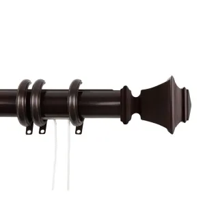 Julio Decorative Traverse Rod with Rings 84" - 156" - Cocoa