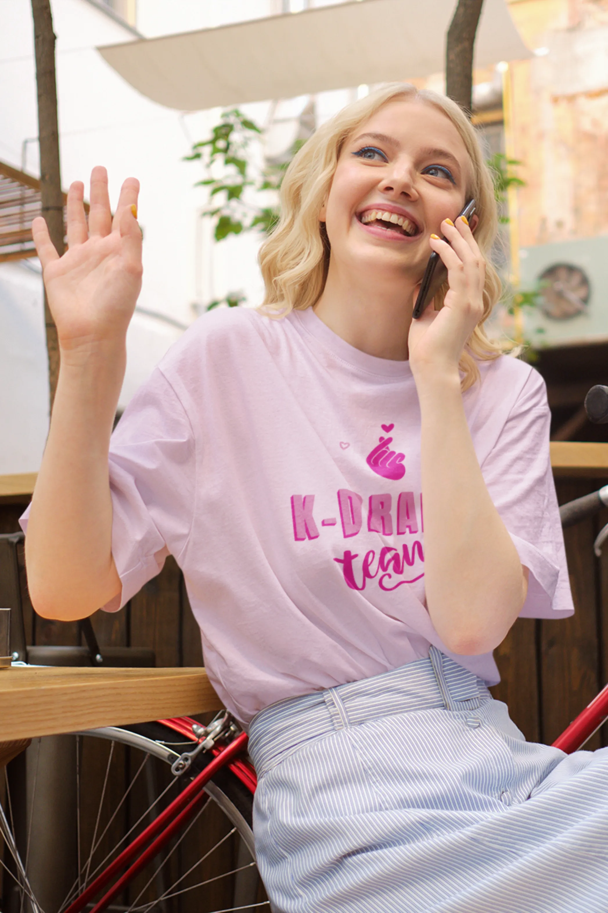 K-Drama Printed Oversized T-shirt for women