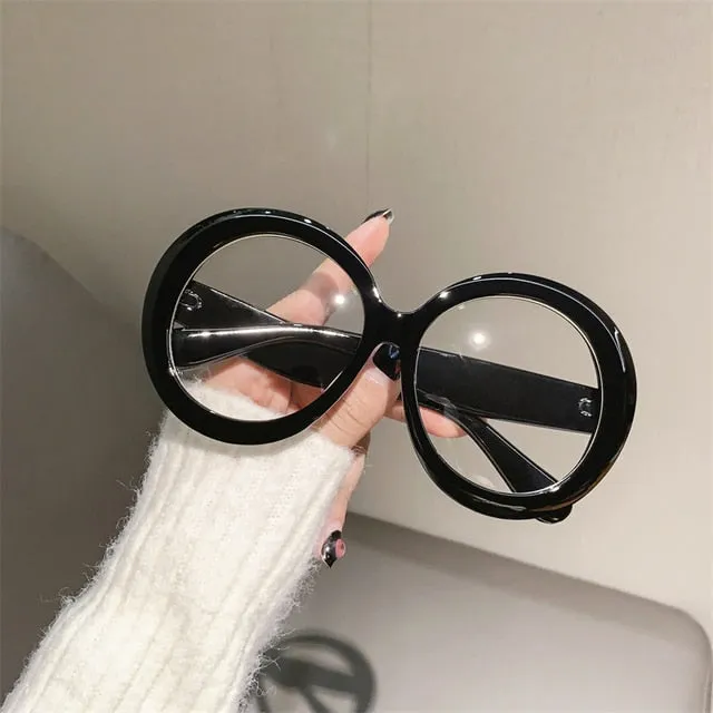 KAMMPT Oversized Round Sunglass Trendy Vintage Gradient Luxe Style
