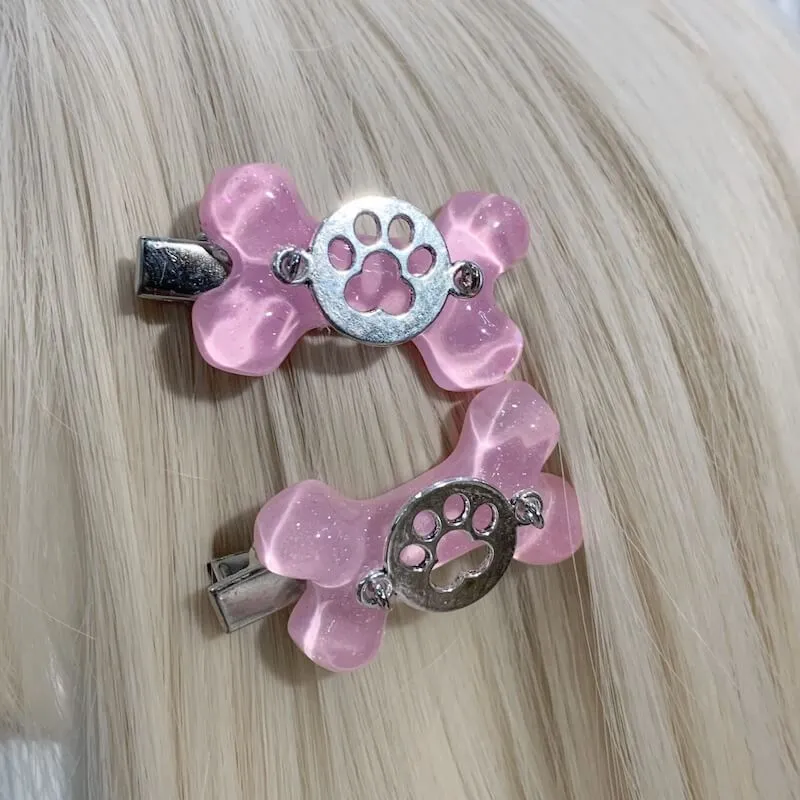 Kawaii bone hair clips