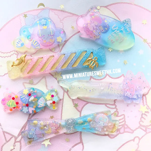Kawaii Candy Ribbon Cloud Cat Silicone Mold (6 Cavity) | Toddler Hair Jewelry DIY | Clear Mould for UV Resin | Epoxy Resin Craft Supplies