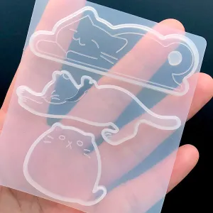 Kawaii Cat Silicone Mold (3 Cavity) | Cute Kitty Mould | Resin Hair Jewelry DIY | Decoden Cabochon Making